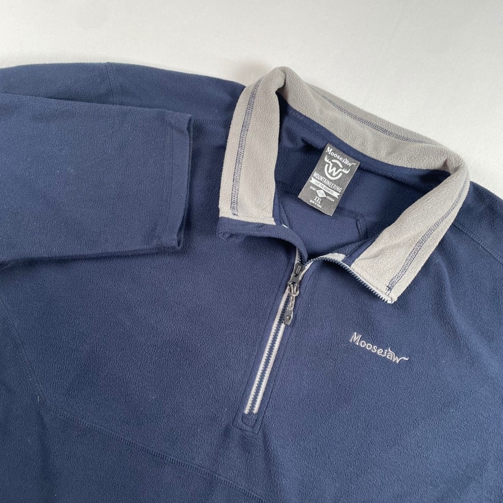 Moosejaw Mountaineering Fleece Pullover 1/4 Zip‎ Navy XXL Men's Warm Layer